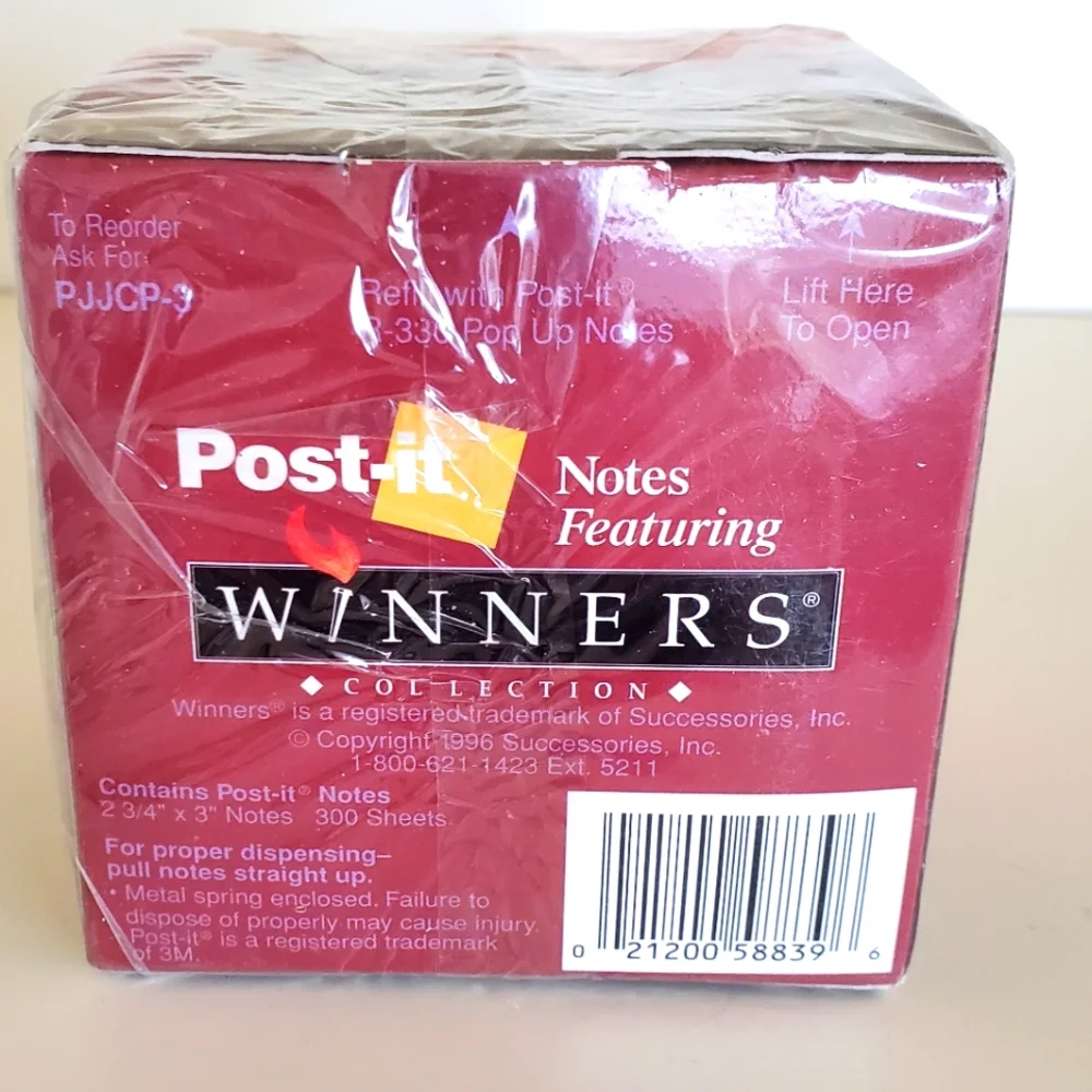 Vintage 1996 Pop Up Post It Notes Success Journey Successories Sealed Winners